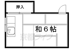 一松荘 1階ワンルームの間取り