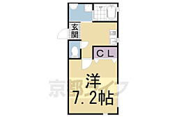 近鉄京都線 寺田駅 徒歩2分の賃貸マンション 1階1Kの間取り