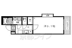 メゾン・リズミィ 4階1Kの間取り