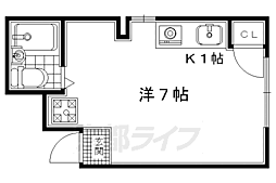 近鉄京都線 小倉駅 徒歩5分の賃貸アパート 1階1Kの間取り