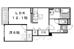 フラット　Ｎｏｒｔｈ 1階1LDKの間取り