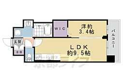 京都市南区東九条南石田町マンション 1LDKの間取図画像