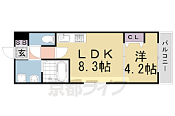 ＣＲＥＤＯＲ伏見丹波橋 5階1LDKの間取り