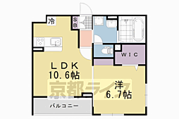 ハレレア 2階1LDKの間取り