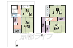 羽束師鴨川町貸家 3DKの間取り
