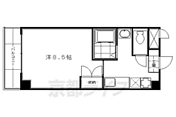 サンシード桃山 3階1Kの間取り