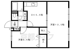 ハイツカルテット 1階2DKの間取り