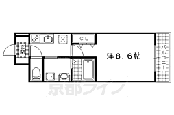ヴィラ・サンセールII 2階1Kの間取り
