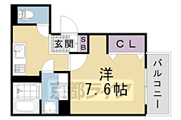 セジュールオッツ　Ｆｕｊｉｎｏｍｏｒｉ 2階1Kの間取り