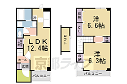 ラフレシールII 1階2LDKの間取り