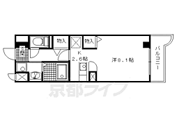 プラティーク・アビテ 4階1Kの間取り