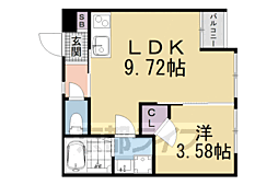 Ｐｏｒｔｏｆｉｎｏ六地蔵 3階1LDKの間取り