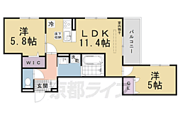 D-ROOM伏見駅前 2LDKの間取図画像