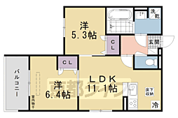 D-ROOM伏見駅前 2LDKの間取図画像