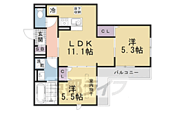 D-ROOM伏見駅前 2LDKの間取図画像