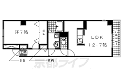 ヴェルデストーリァ2 1LDKの間取図画像