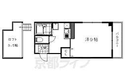 オーシャンボックス2 1Kの間取図画像