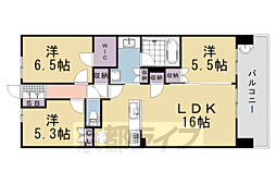 京都桂川つむぎの街ブライトスクエア 3LDKの間取図画像