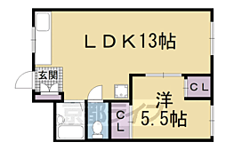 コーポ御前 1LDKの間取図画像