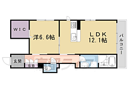 西ノ京荘 1LDKの間取図画像
