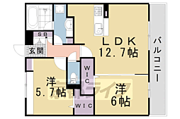 マジェスティサザン1 2LDKの間取図画像