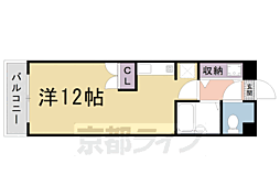 エリーフラッツ西ノ京 1Kの間取図画像