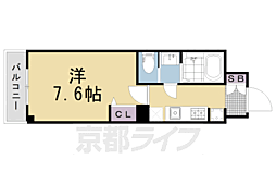 キンブリッジ京都千本丸太町 1Kの間取図画像