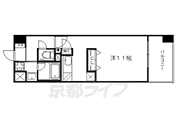 クリスタルグランツ西大路三条 1Kの間取図画像