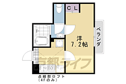 アブティール桂西口 1Kの間取図画像