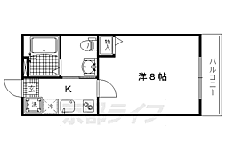 フラッティ吉野町B 1Kの間取図画像