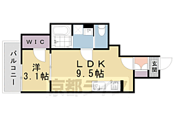 エクスフォート京都聚楽町 1LDKの間取図画像