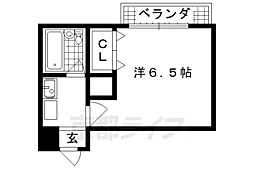 アンリービル 1Kの間取図画像