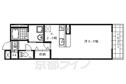 シエル・エトワレ ワンルームの間取図画像