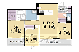 アンド ベンジャミン 3LDKの間取図画像