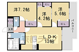 Plume葛野三条 3LDKの間取図画像
