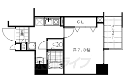 アスヴェル京都市役所前 1Kの間取図画像