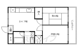 ローズハイム 2DKの間取図画像