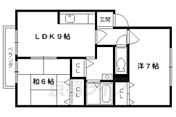 ハイカムールミズ 2LDKの間取図画像