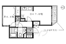 パークサイドミブアネックス 1DKの間取図画像