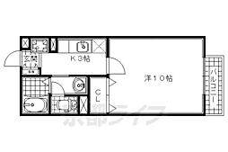 シャンティー1号館 1Kの間取図画像