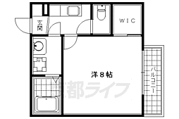 カトルメゾン東前 1Kの間取図画像