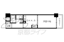 エスリード四条河原町 1DKの間取図画像