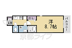 京都市下京区西七条御領町アパート 1Kの間取図画像