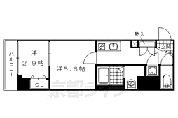 ファーストフィオーレ京都西陣 2Kの間取図画像