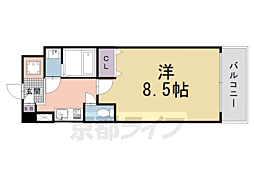 サンシティ烏丸高辻 1Kの間取図画像