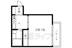 サングリーンハイツ 1Kの間取図画像