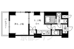プラザ堀川寺之内 1DKの間取図画像