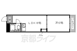 ロイヤル牧野・ビル 1LDKの間取図画像