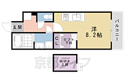 エクラン二条城 1Kの間取図画像