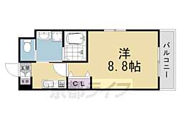 サンライズ西院 1Kの間取図画像